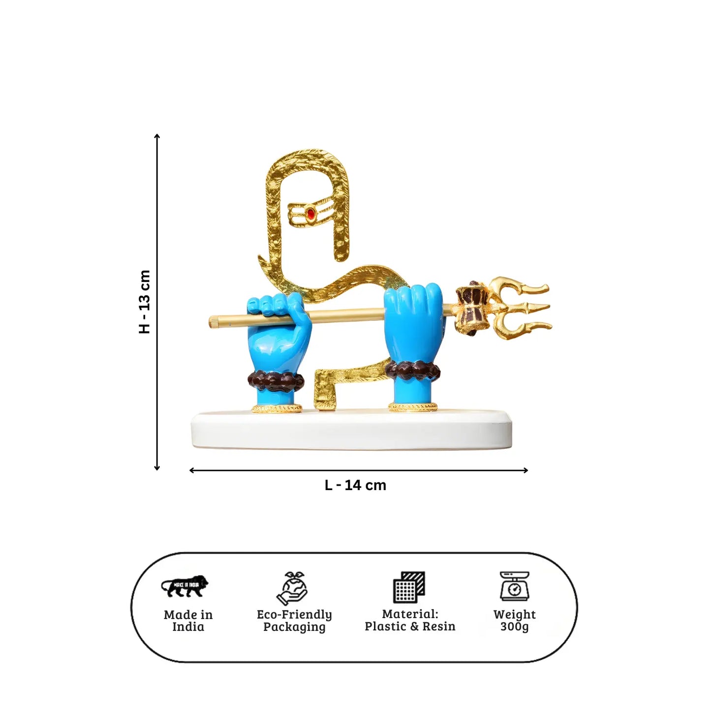 Decorative figure with measurements on a white background