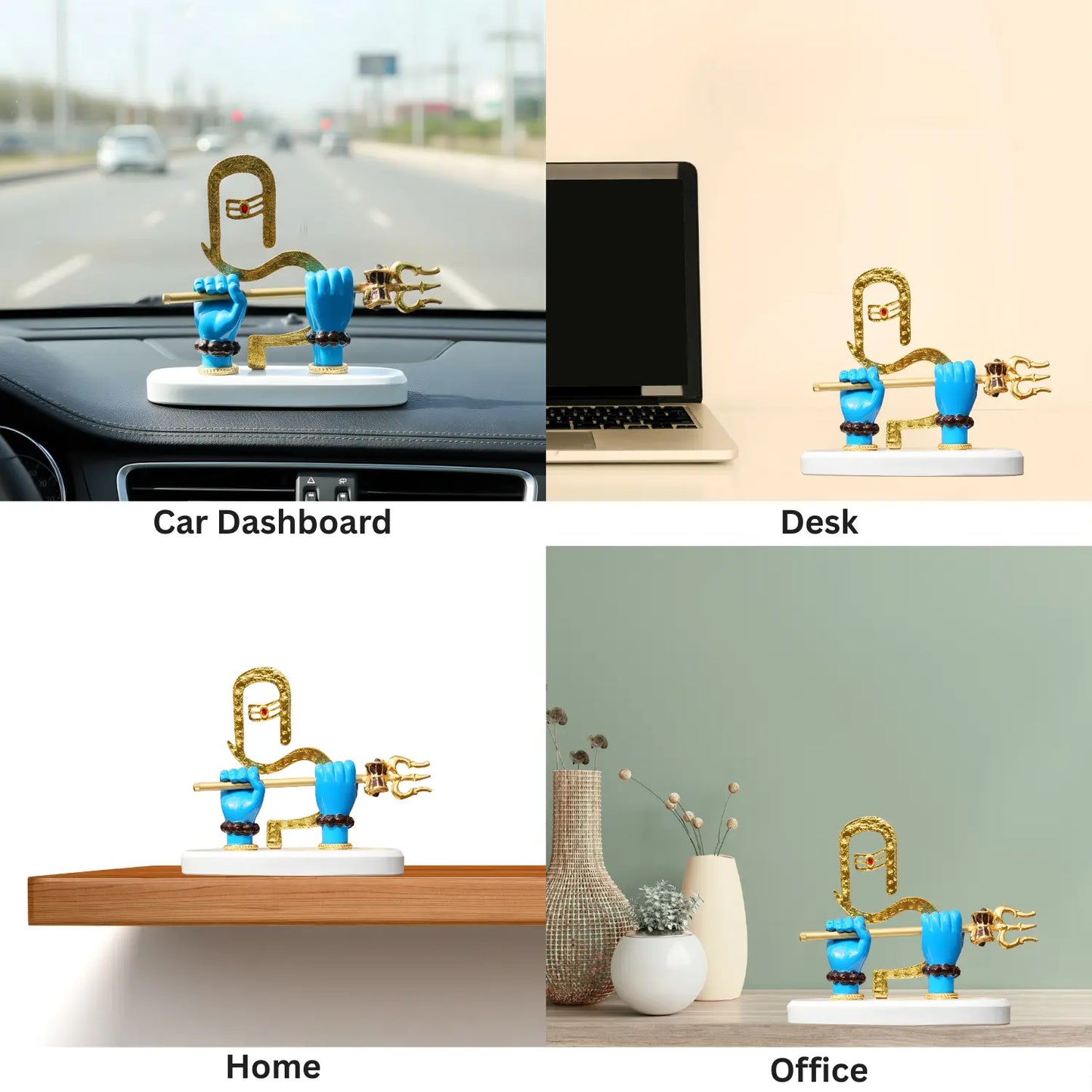 Decorative sculpture on a car dashboard, desk, home, and office setting.