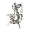 Silver Plated Peacock Design Diya Stand with Bell – Decorative Pooja Oil Lamp for Temple & Festive Décor by Upharkaro