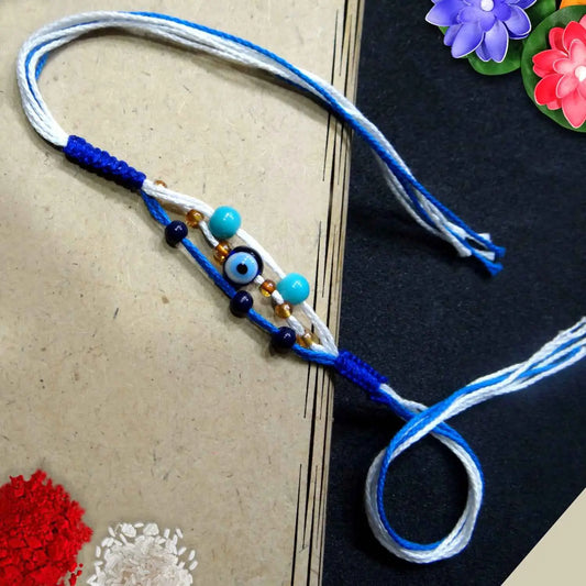 Sky Blue Evil Eye Rakhi for Brother By Upharkaro-Upharkaro