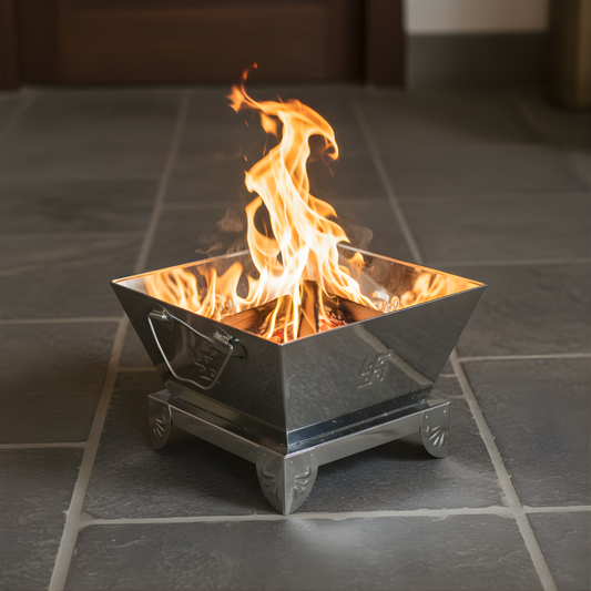 Stainless Steel Hawan Kund 7.5 Inch– Durable Pooja Hawan Kund for Home, Temple & Religious Ceremonies by Upharkaro