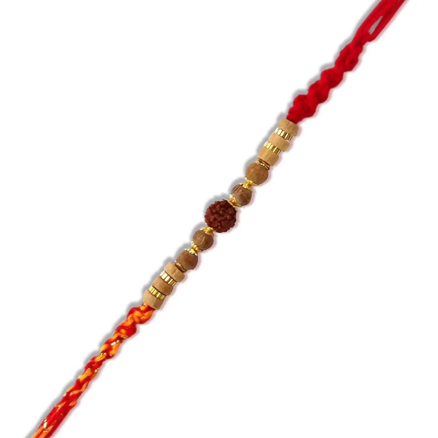 Stylish Golden Beads Red Dora Rakhi by Upharkaro-Upharkaro