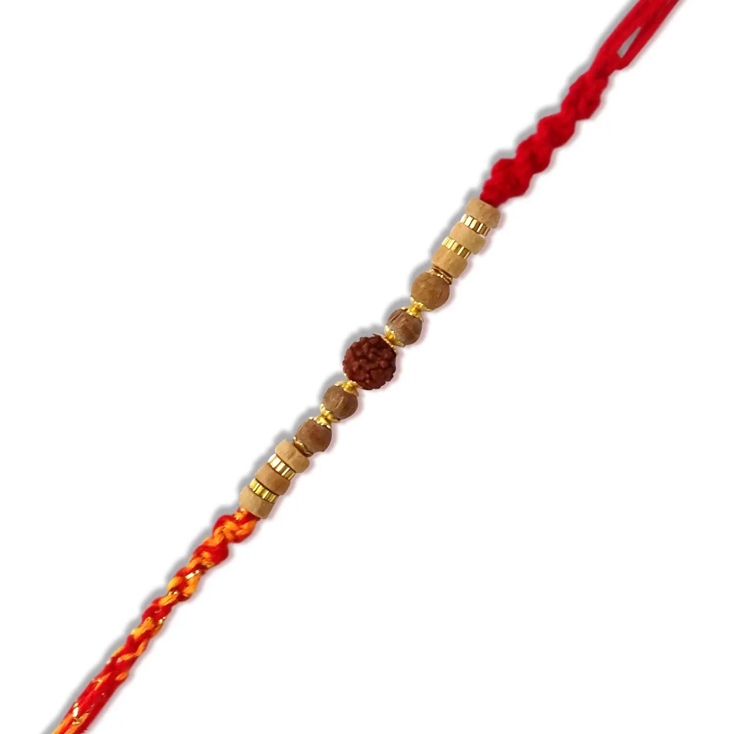 Stylish Golden Beads Red Dora Rakhi by Upharkaro-Upharkaro