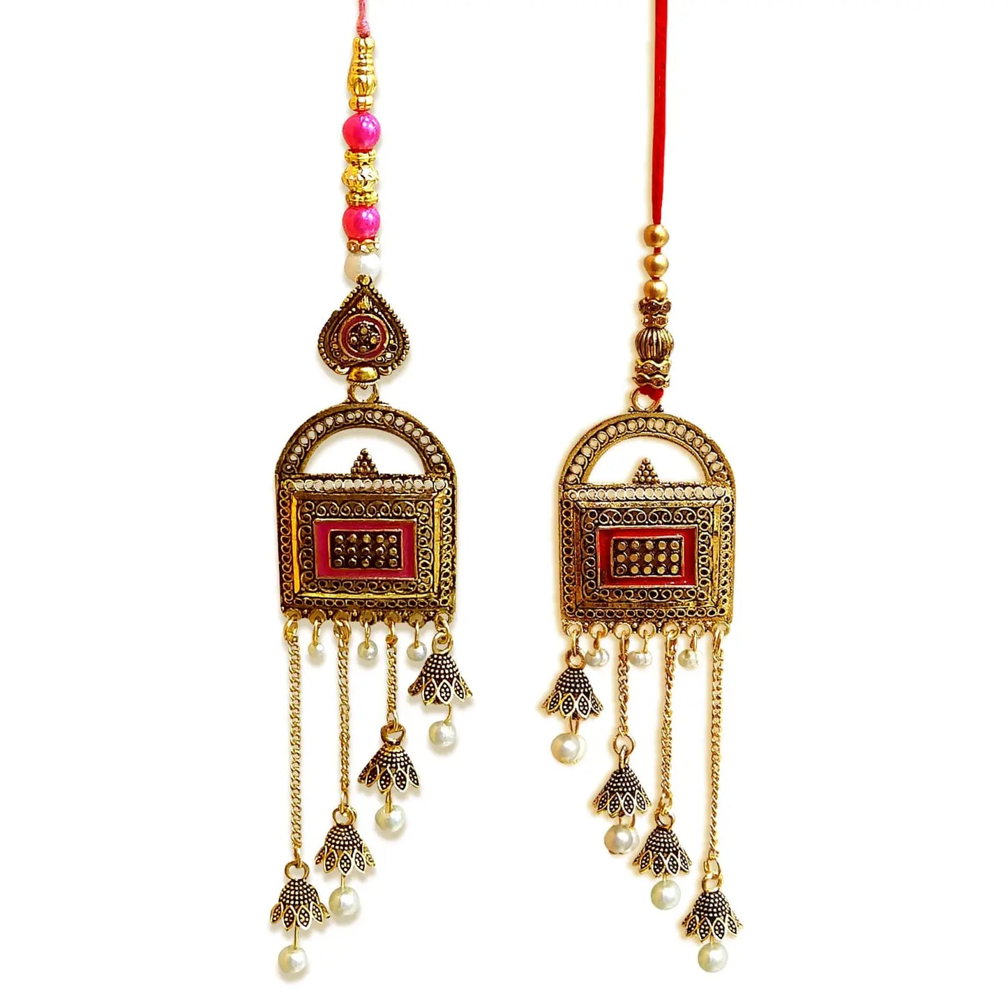 Traditional Meenakari Lumba Rakhi for Bhabhi by Upharkaro – Handcrafted Enamel Work Rakhi for Raksha Bandhan 2025-Upharkaro