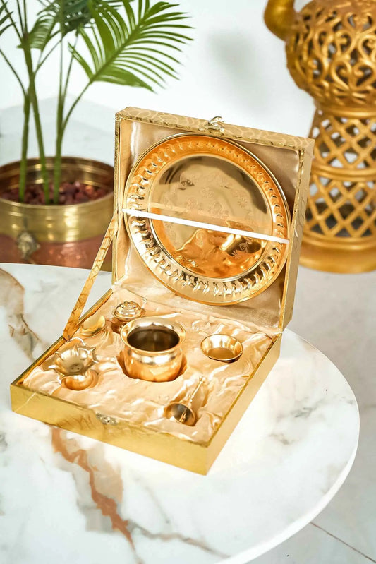 Traditional Religious Thali Set for Diwali, Wedding, and Home Temple-Upharkaro