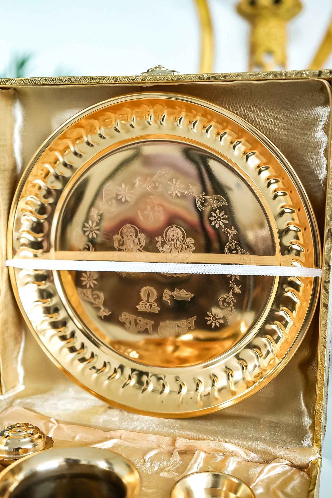 Traditional Religious Thali Set for Diwali, Wedding, and Home Temple-Upharkaro