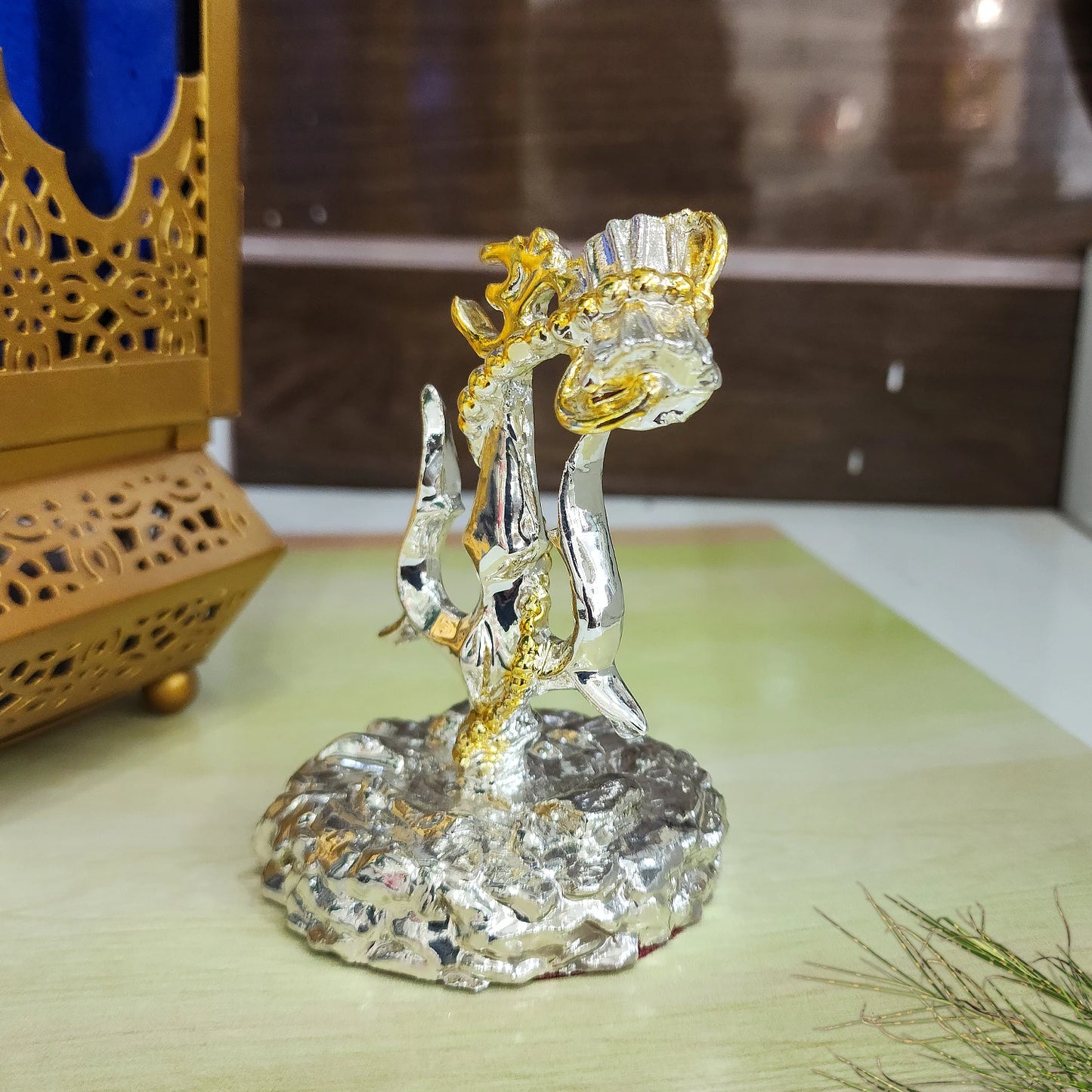 Shiva Silver Trishul with Damru – Spiritual Car Dashboard & Home Decor Showpiece by Upharkaro | 32% OFF-Upharkaro