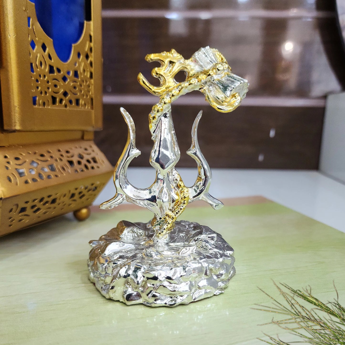 Shiva Silver Trishul with Damru – Spiritual Car Dashboard & Home Decor Showpiece by Upharkaro | 32% OFF-Upharkaro