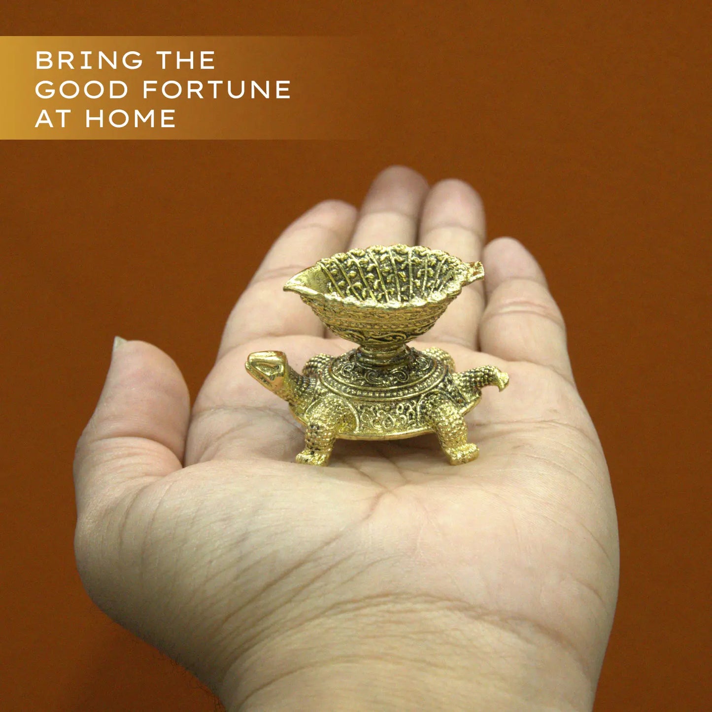 Upharkaro Brass Tortoise Idol 5 cm Mini Kachua Vastu Feng Shui Statue for Wealth Prosperity Home Temple Office Desk Decor Upharkaro