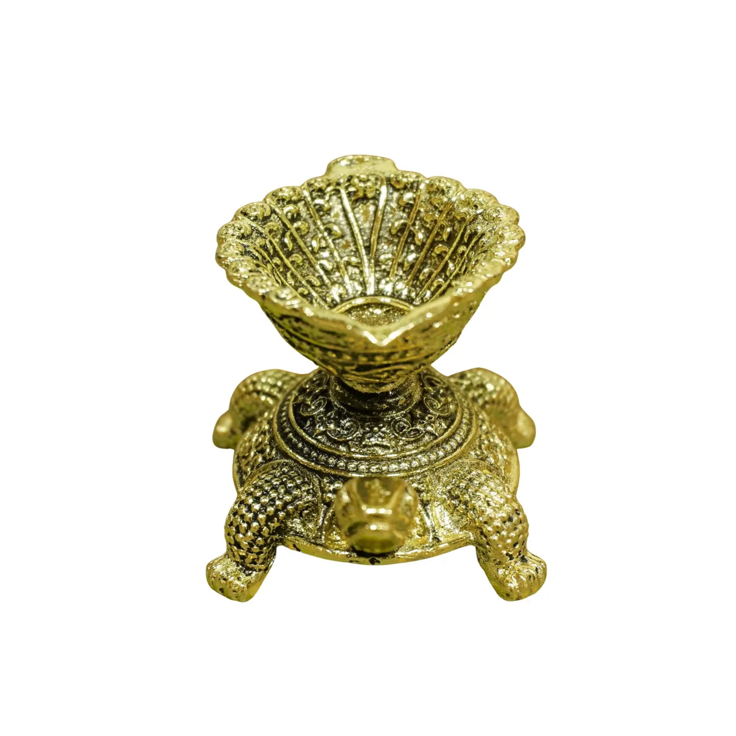 Upharkaro Brass Tortoise Idol 5 cm Mini Kachua Vastu Feng Shui Statue for Wealth Prosperity Home Temple Office Desk Decor Upharkaro