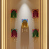 Upharkaro Handcrafted Traditional Rajasthani Jharokha Wall Hanging with Diya & Pearl Latkan (6L x 2W x 12H Inch) – Colorful Ethnic Home & Mandir Decor | Set of 5