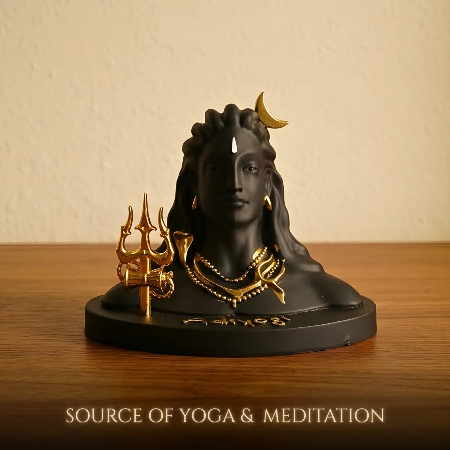 Upharkaro Lord Shiva Idol Statue with Trishul 5.5 Inch Black Gold Shiva Murti for Home Decor Office Desk & Pooja Room Upharkaro