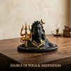Upharkaro Mini Lord Shiva Idol with Trishul 4 Inch Black Gold Shiva Murti for Home Decor Car Dashboard Office Desk & Pooja Room