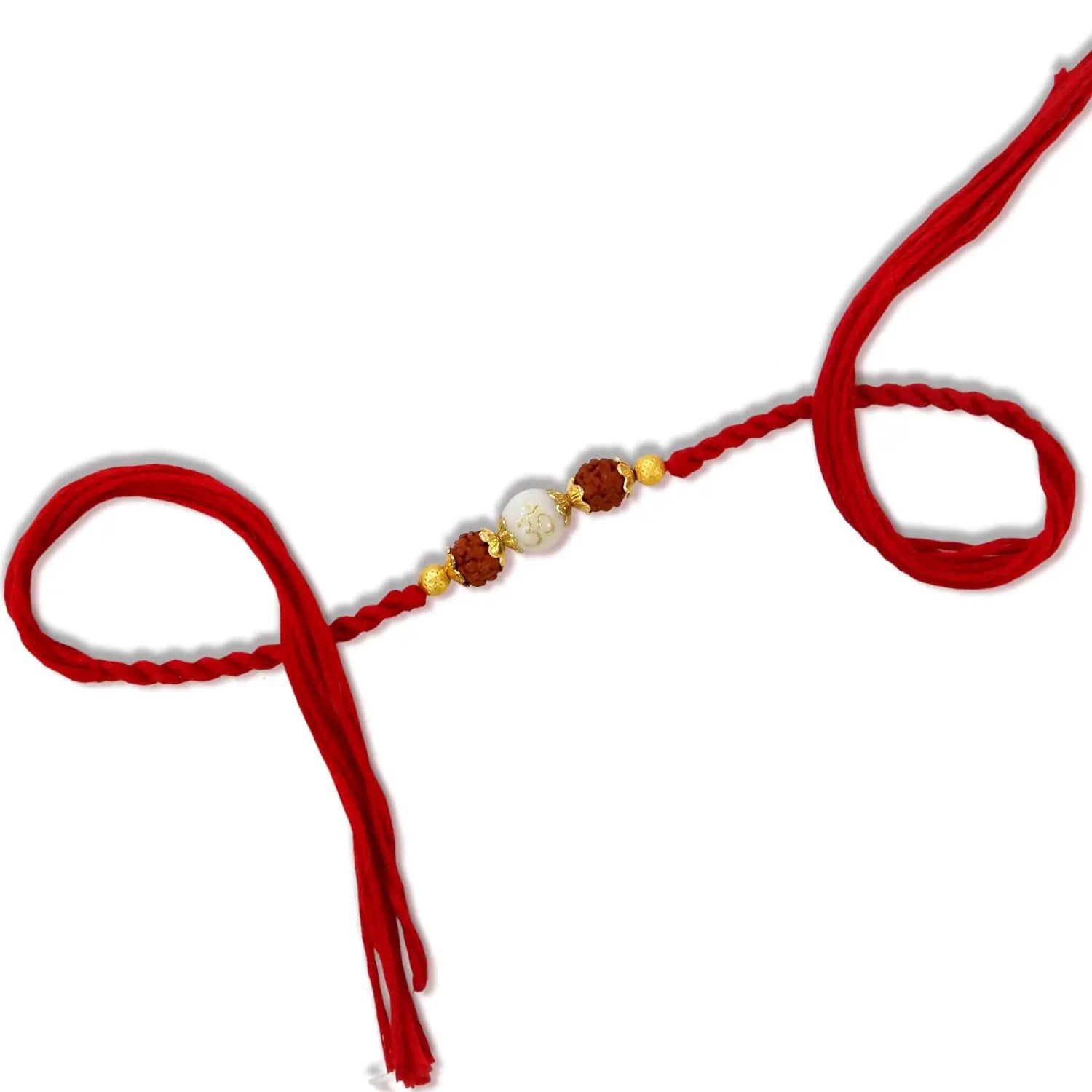 White Stone Rudraksh  Dora Rakhi By Upharkaro Upharkaro