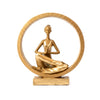 Upharkaro Golden Namaste Yoga Lady Statue with Circular Frame Resin Showpiece for Home Decor Living Room Office & Yoga Studio