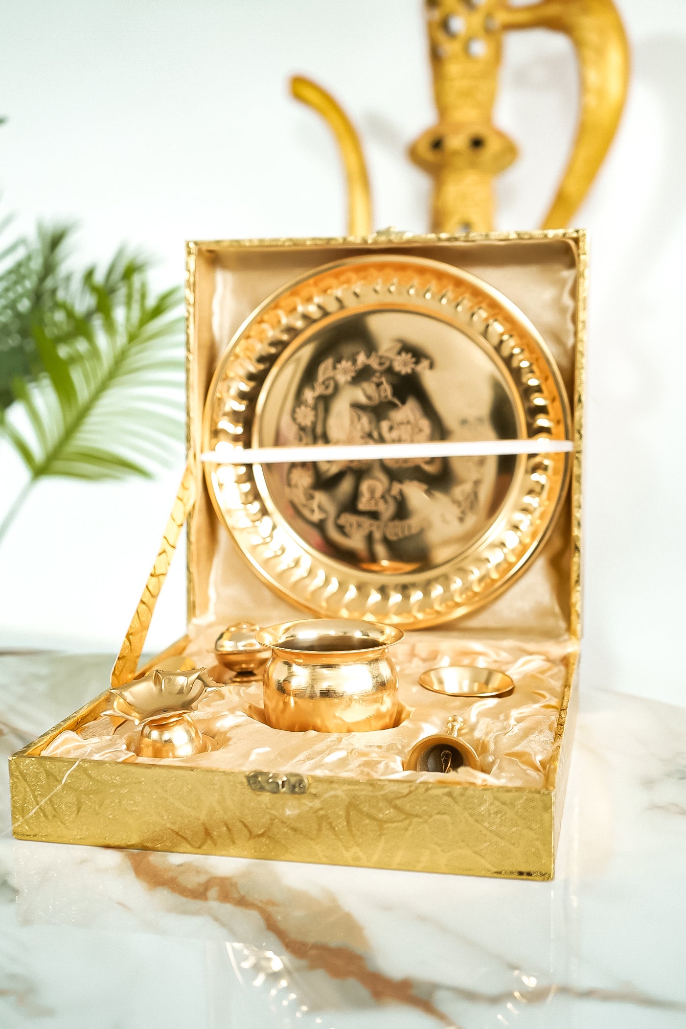 Gold Plated Pooja Thali Set