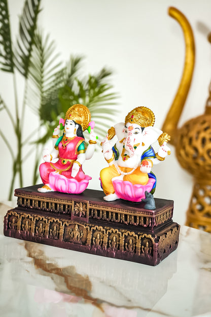 Resin Decor Lakshmi Ganesha Murti Idol