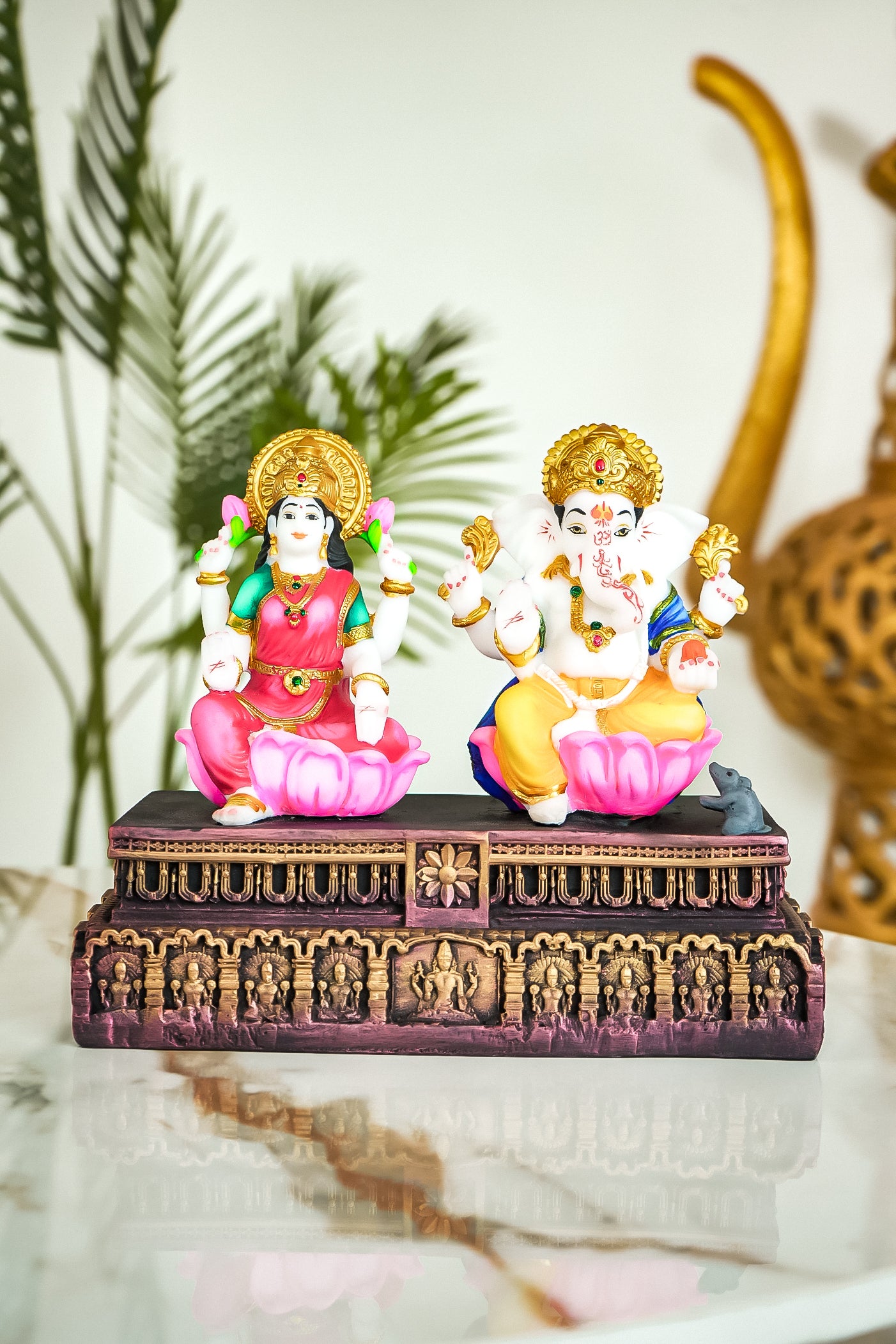 Resin Decor Lakshmi Ganesha Murti Idol