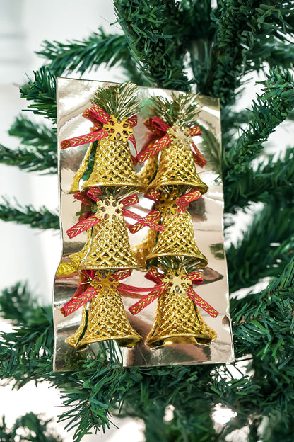 Golden Christmas Hanging Bell (Set of 6)