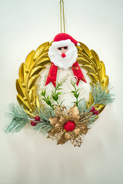 Golden Christmas Wreath Wall Hanging/Decoration for Christmas