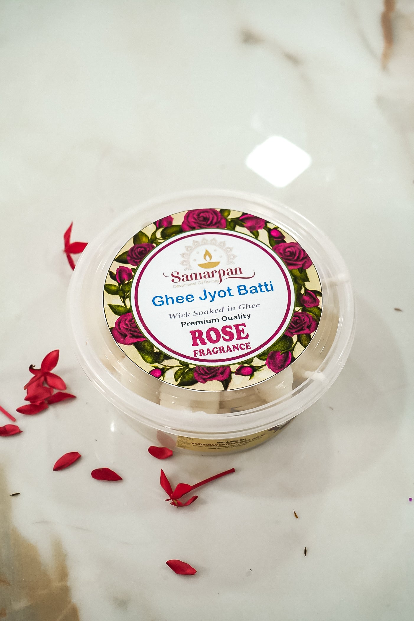 Samarpan Rose Ghee Jyot Batti (100 Pieces)