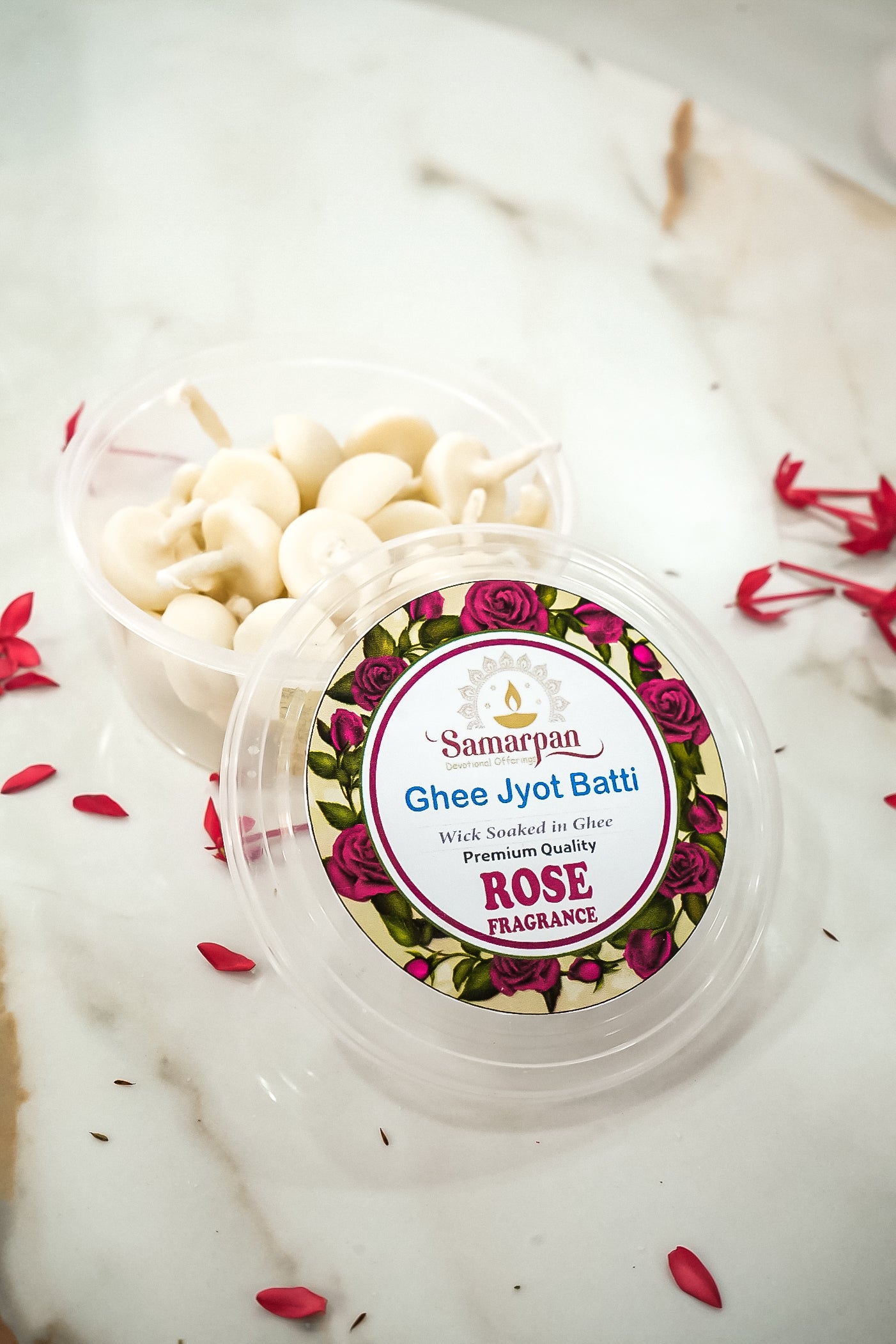 Samarpan Rose Ghee Jyot Batti (100 Pieces)