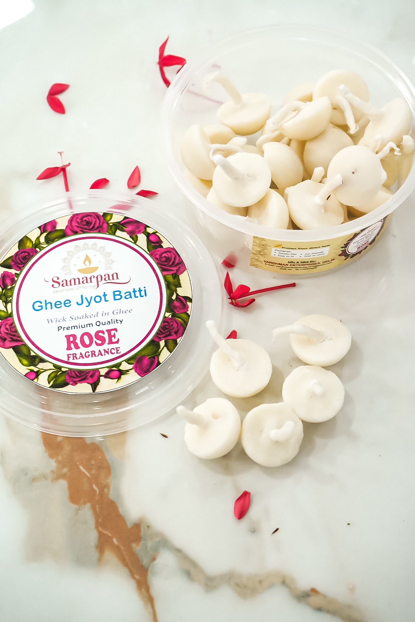 Samarpan Rose Ghee Jyot Batti (100 Pieces)