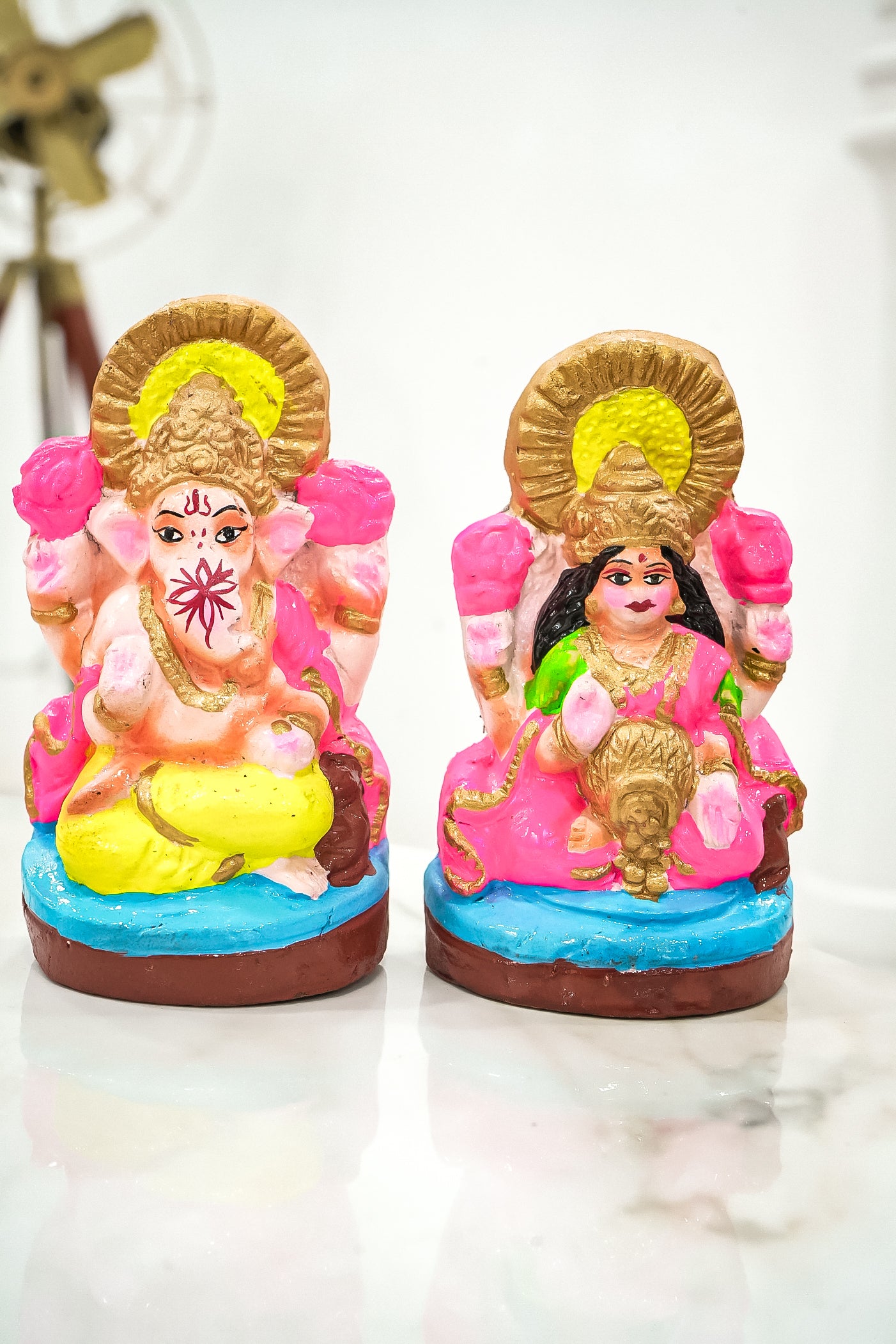 Cow Dung Eco-Friendly Laxmi Ganesh Idol