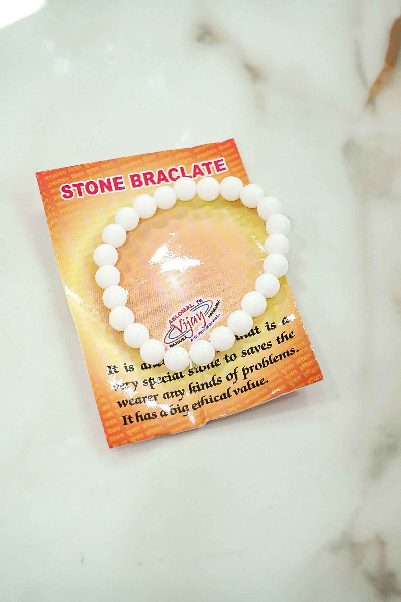 White Precious Stone Bracelet – Natural Healing Crystal Beaded Bracelet for Women & Men-Upharkaro