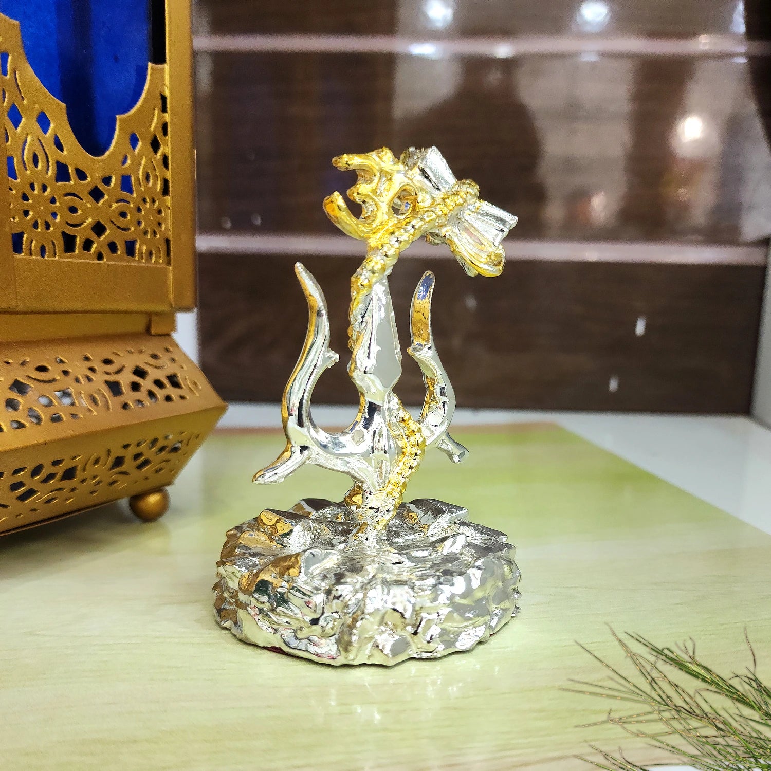 Shiva Silver Trishul with Damru – Spiritual Car Dashboard & Home Decor Showpiece by Upharkaro | 32% OFF-Upharkaro