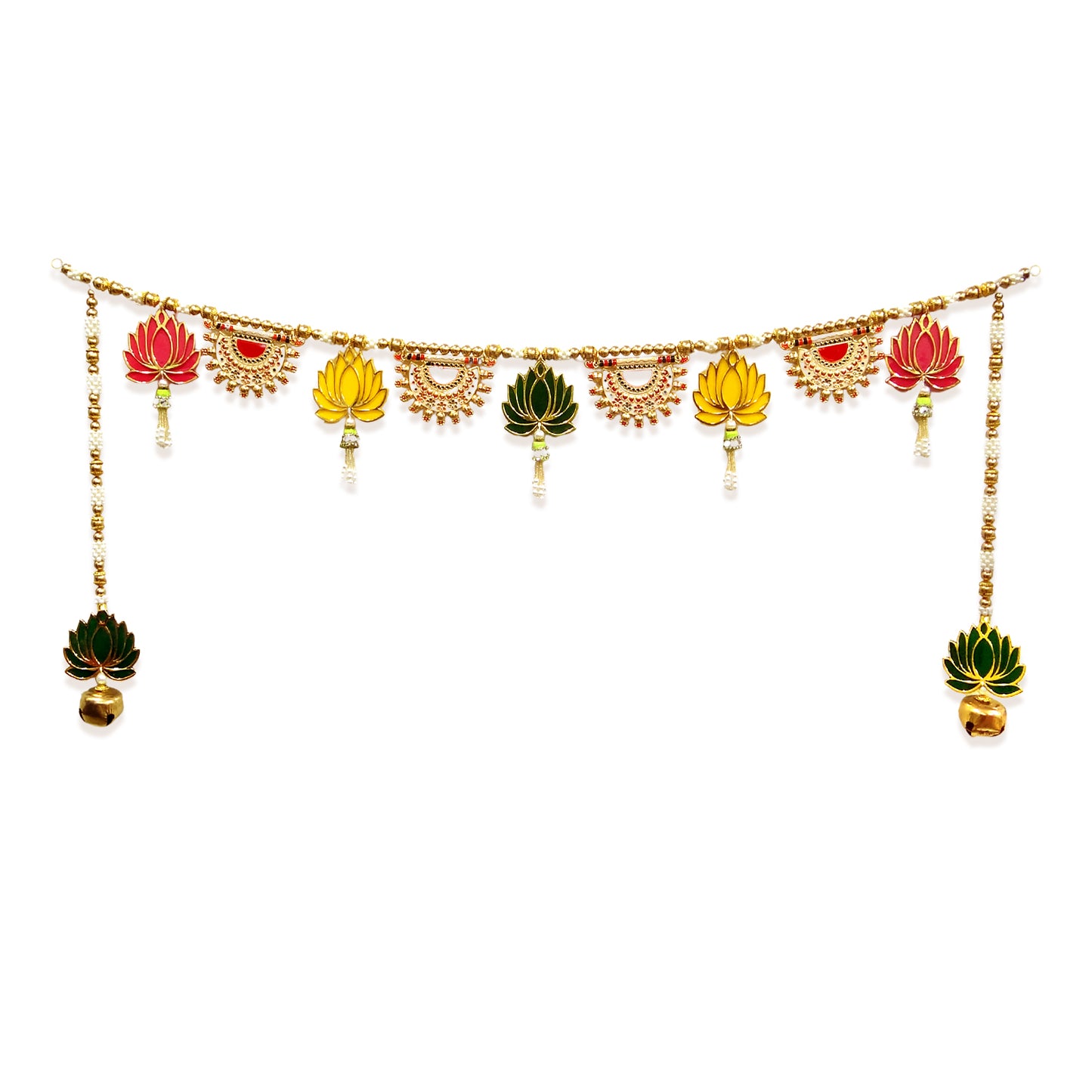Decorative garland with floral elements on a white background