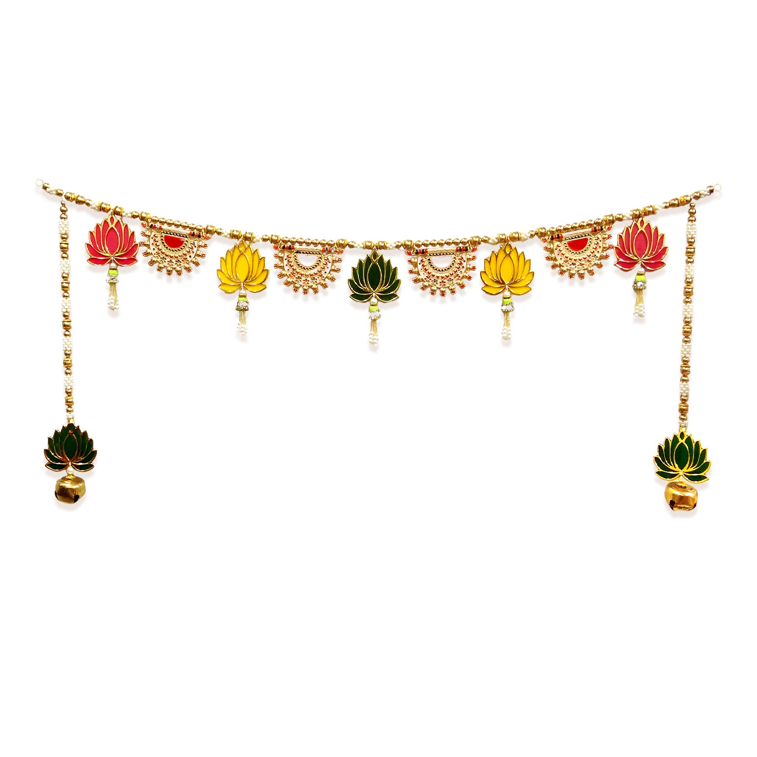 Decorative garland with floral elements on a white background