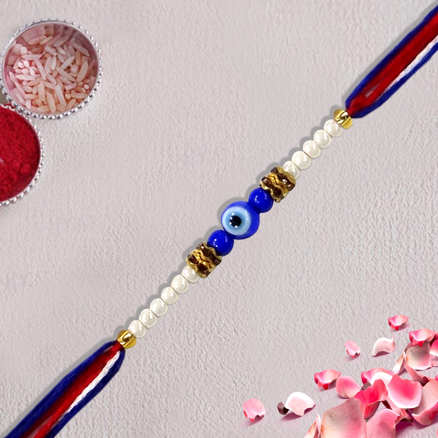 Blue Evil Eye Rakhi for Brother – Stylish Designer Rakhi for Protection, Good Luck & Positivity | Upharkaro-Upharkaro