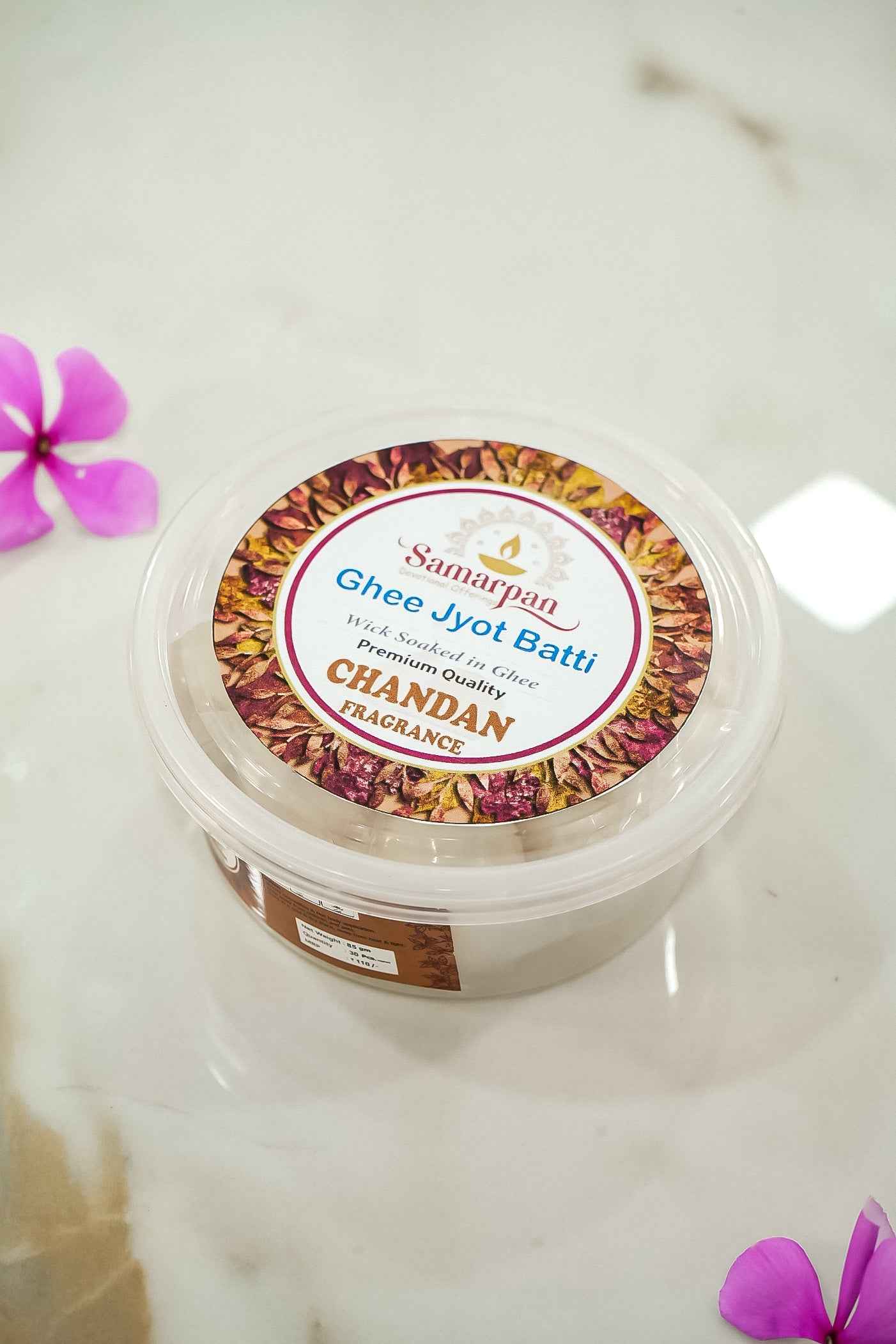 Samarpan Chandan Ghee Jyot Batti (100 Pieces)-Upharkaro