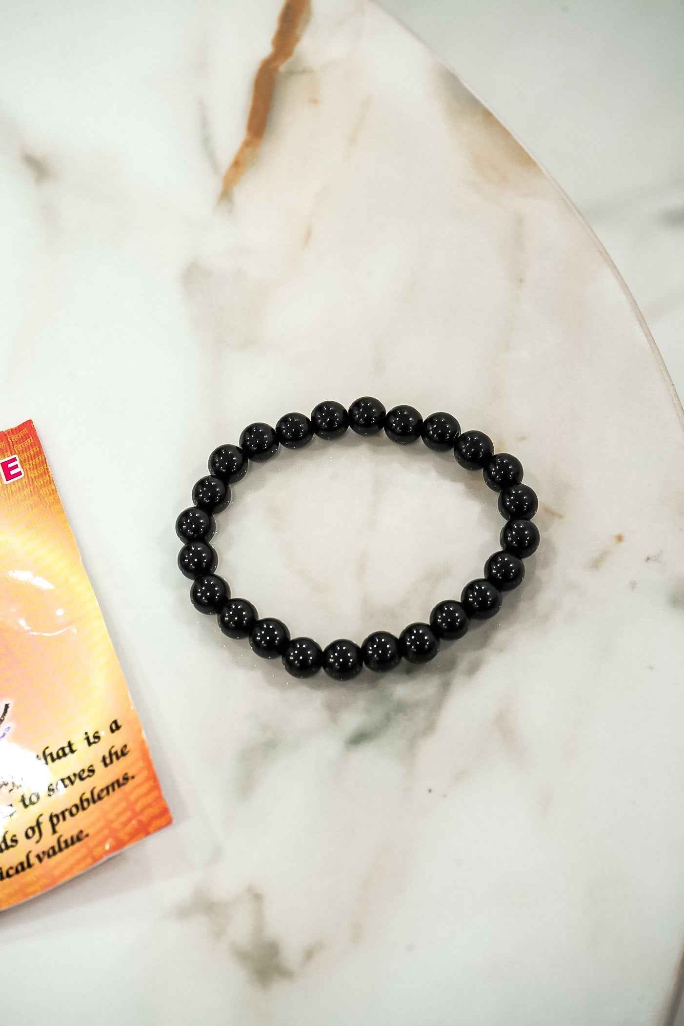 Dark Precious Stone Bracelet – Natural Black Crystal Healing Beads for Men & Women-Upharkaro