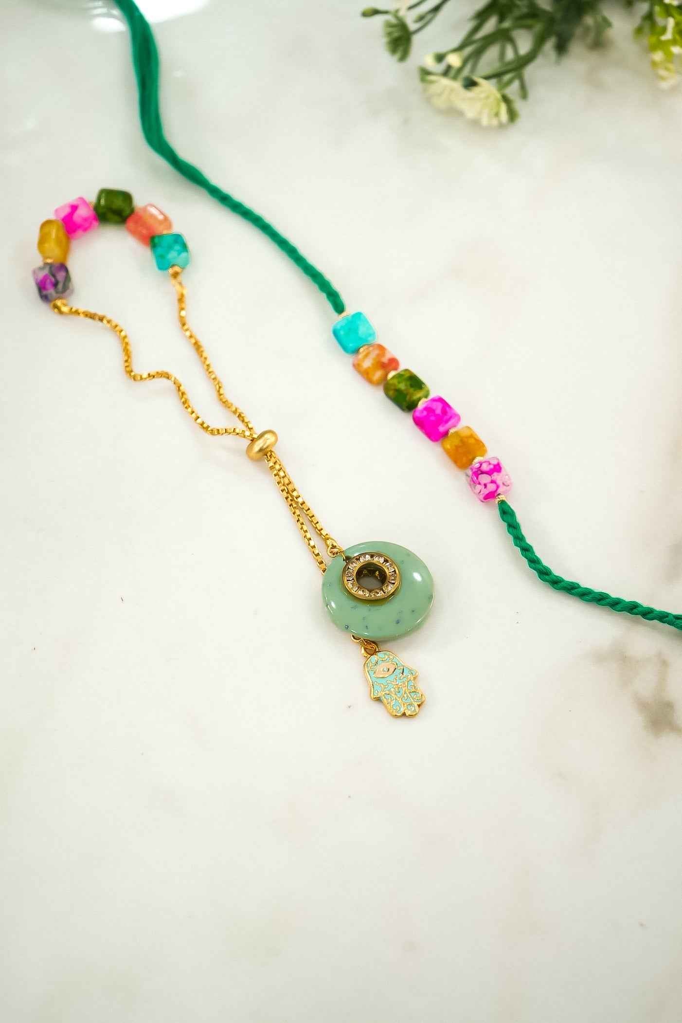 Multi-Colour Lumba Rakhi Combo Set of 2 – Designer Rakhi for Brother and Bhabhi | Traditional Rakhi for Raksha Bandhan by Upharkaro-Upharkaro
