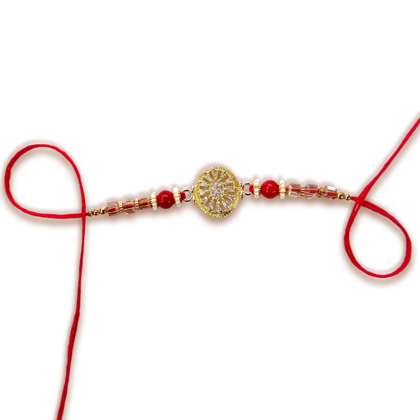 Shiny Diamond with Red stone Rakhi By Upharkaro-Upharkaro