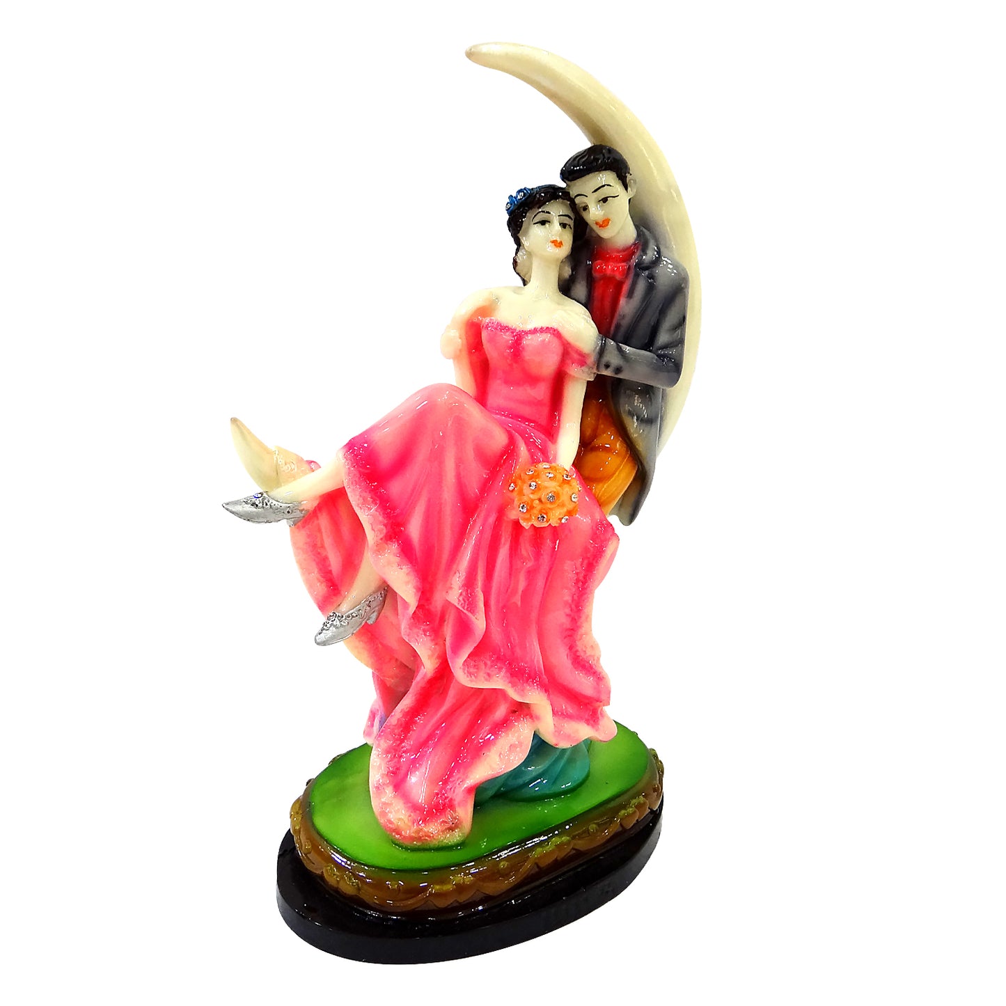 Beautiful Moon Valentine Love Couple Statue By Upharkaro