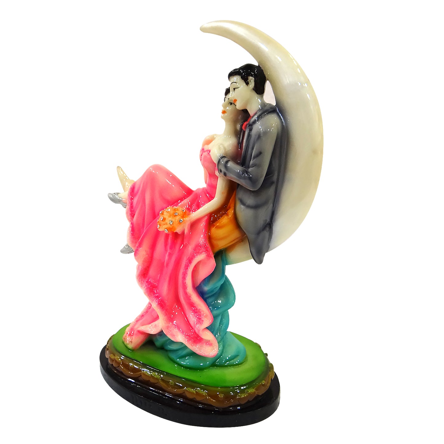 Beautiful Moon Valentine Love Couple Statue By Upharkaro